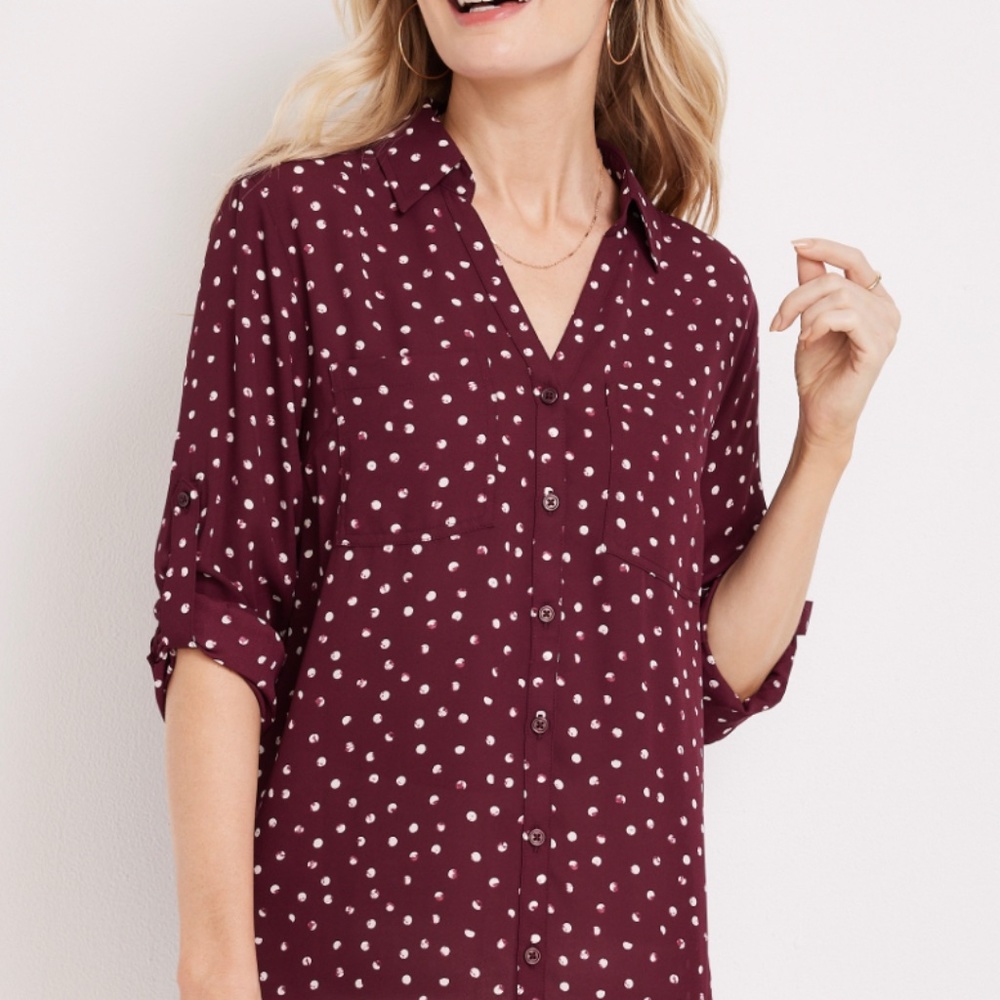 NWT Maurice’s Blouse with Roll Sleeves